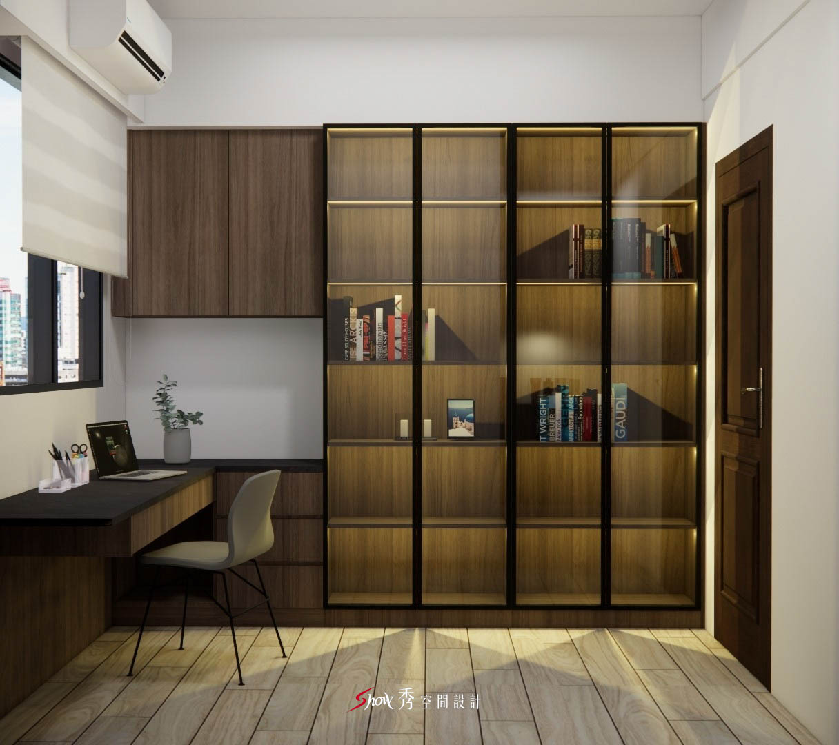 書房隱藏式收納櫃設計