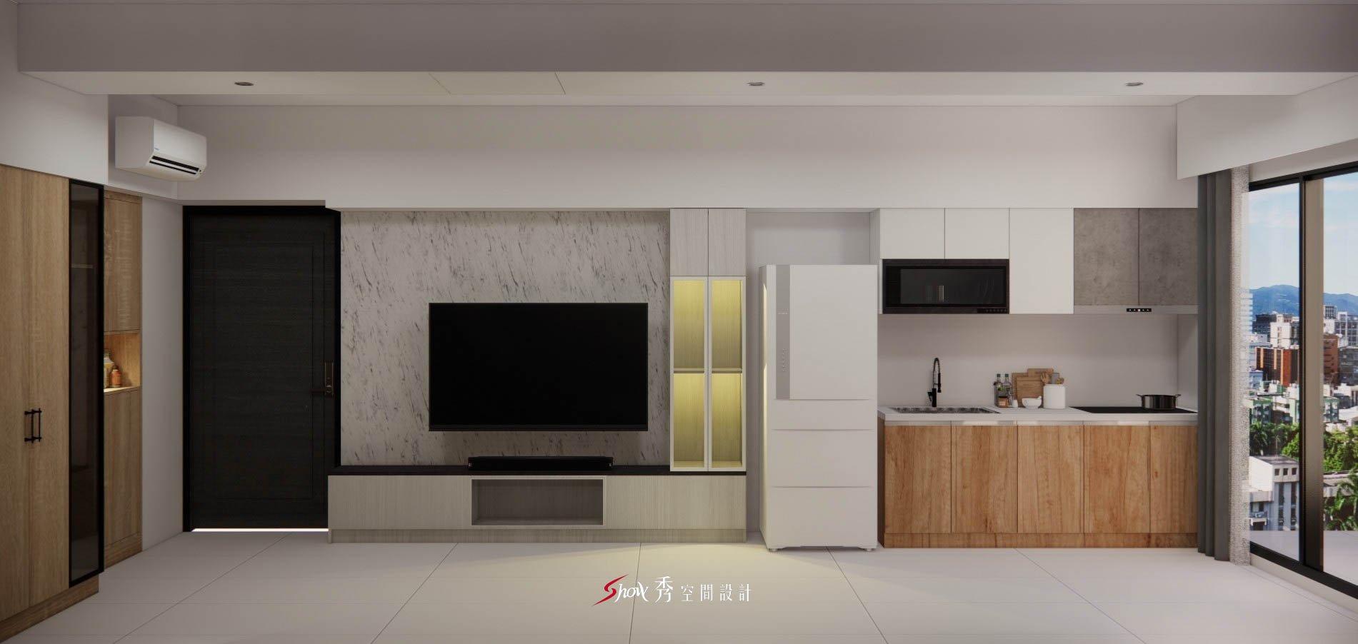 南科裝潢公司設計書房臥榻與展示牆規劃