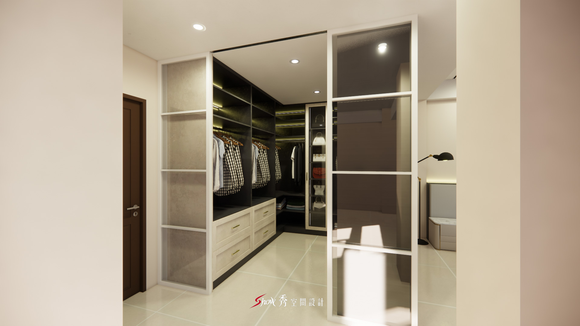 善化佘宅中島與備餐檯，設計極簡大方