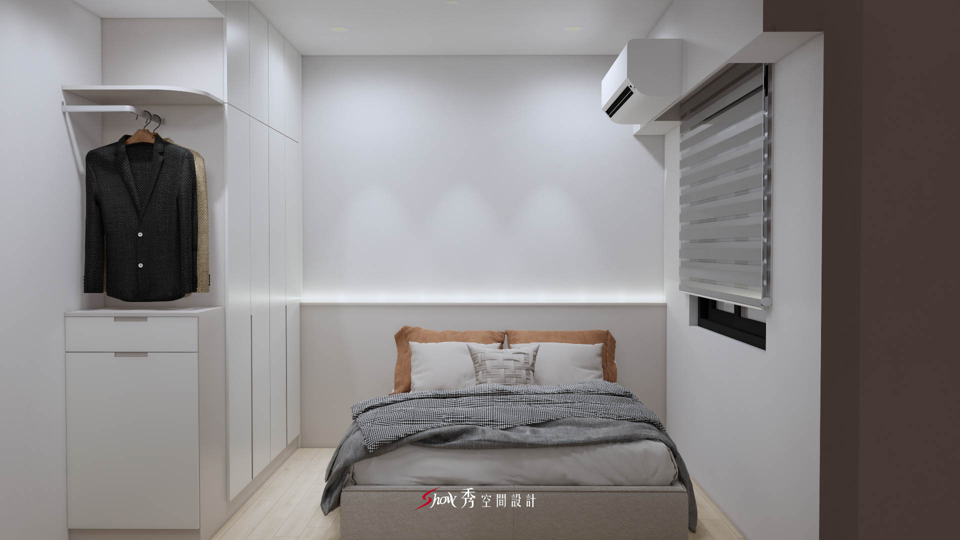 永康區透天裝潢弧形電視牆與玄關設計