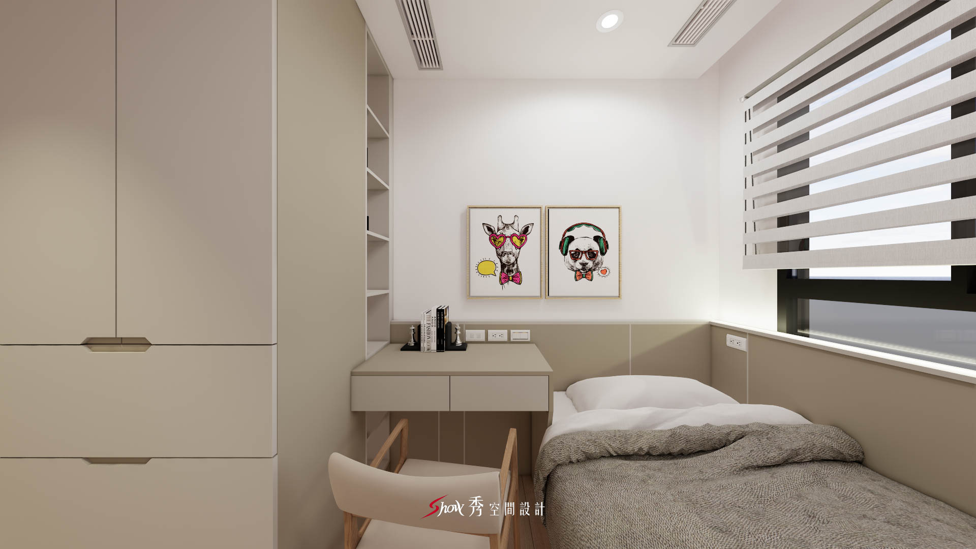 主臥梳妝區設計，圓鏡與間接燈光營造柔和視覺