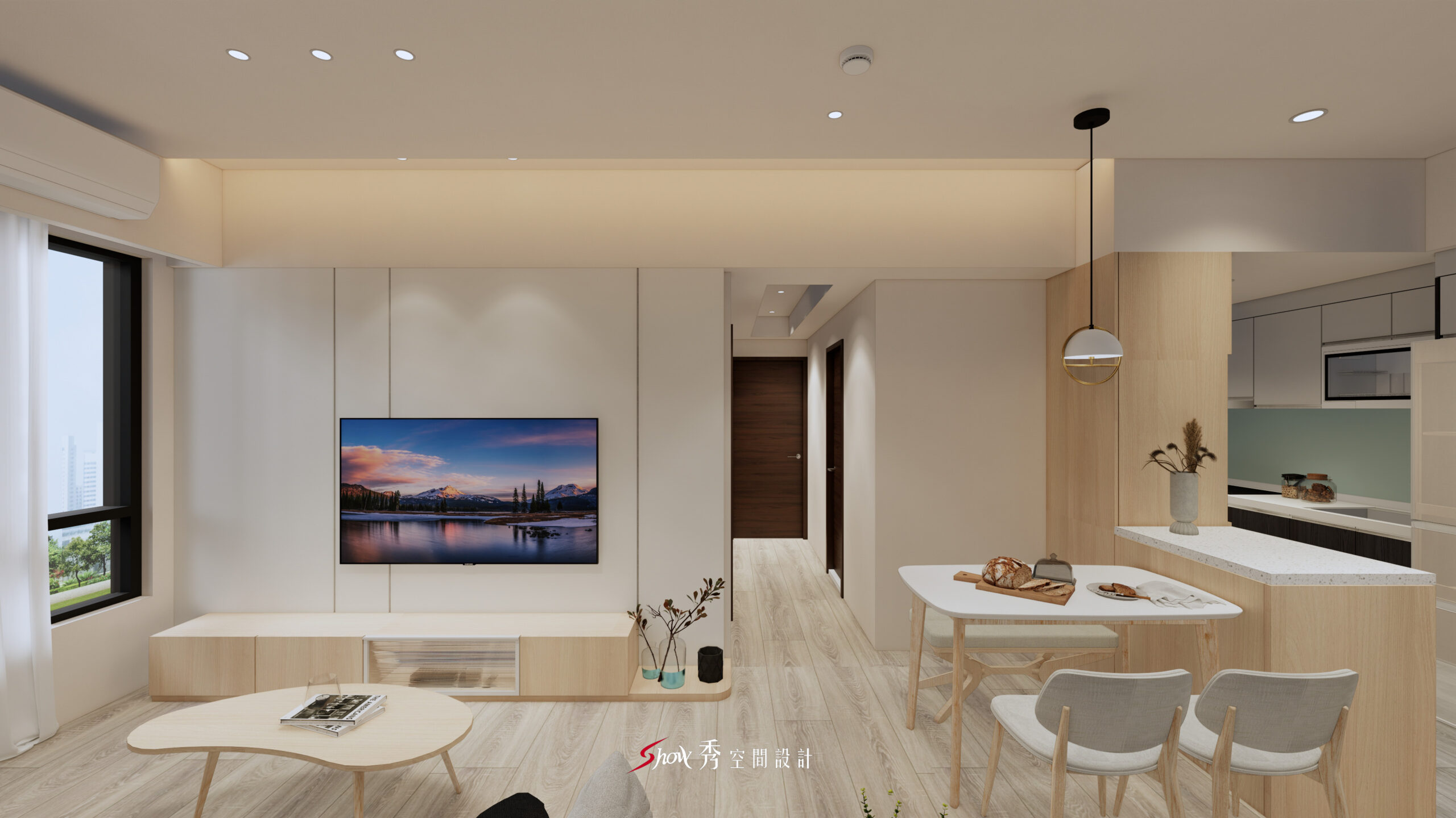 善化室內設計玄關延伸至餐廳的實用動線設計