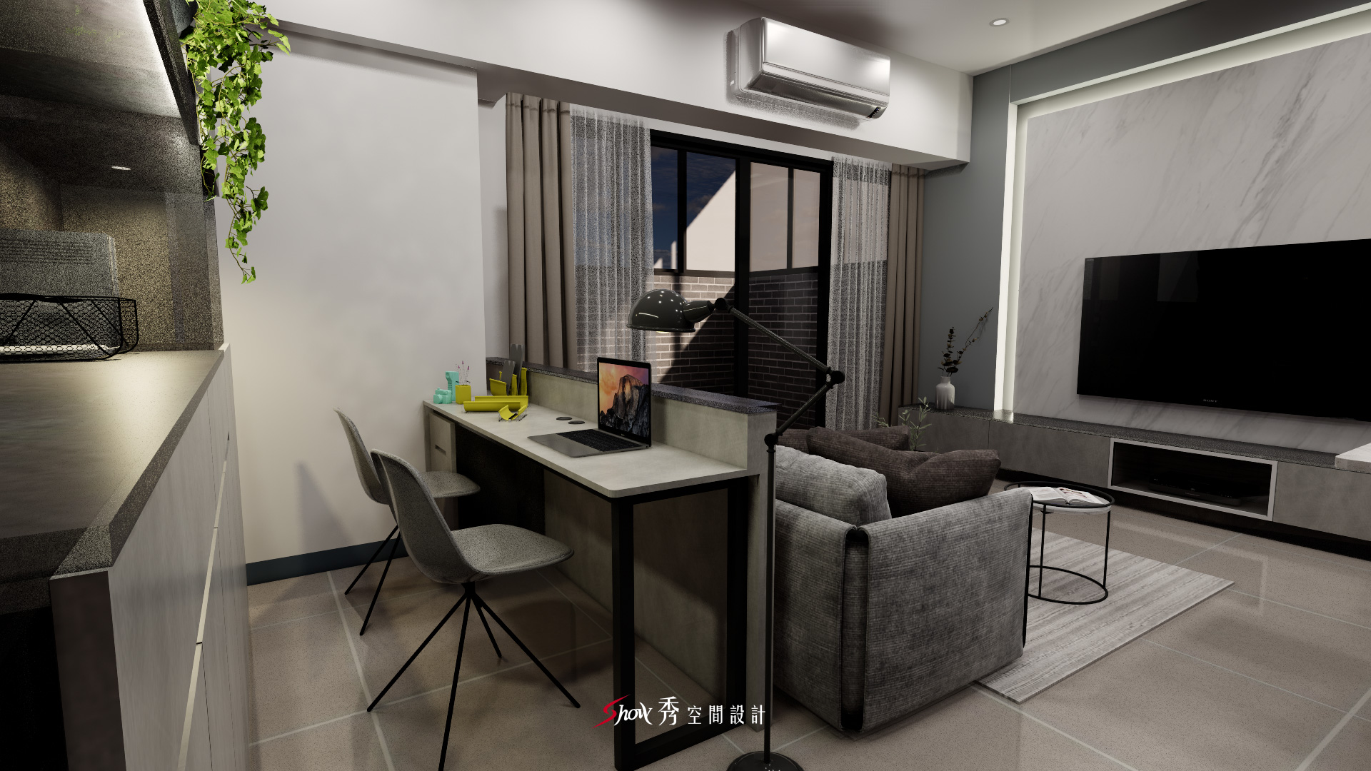 善化室內設計，L型公共空間配置，整合餐廳與廚房機能