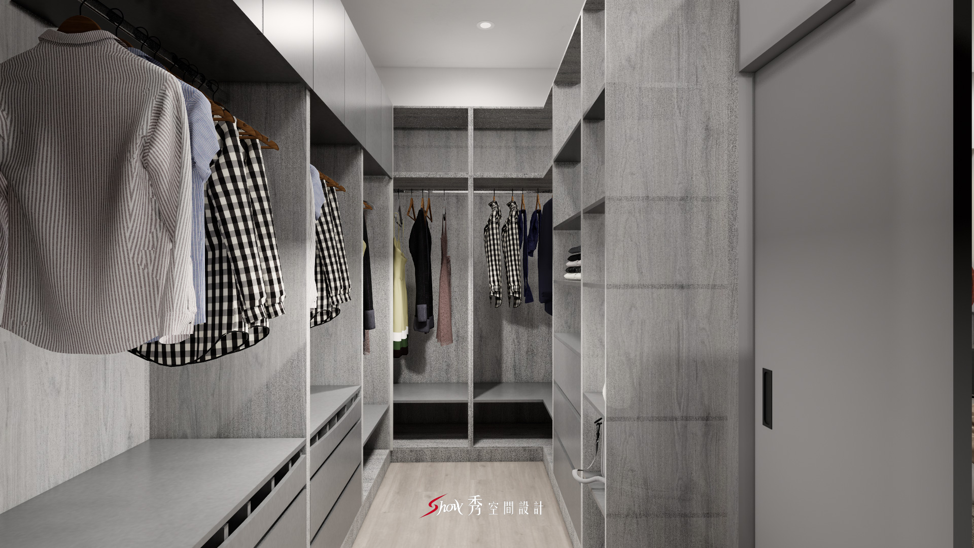 善化透天裝修設計，大理石紋電視牆展現現代簡約質感